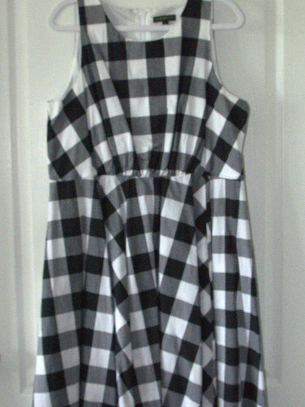 Lane Bryant Black and White Gingham Cotton Midi Dress - Picture 5 of 7